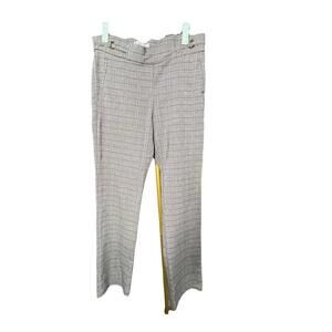 89th & Madison Women’s Pull On Dress Pants Size Medium Black Gray  Plaid Print